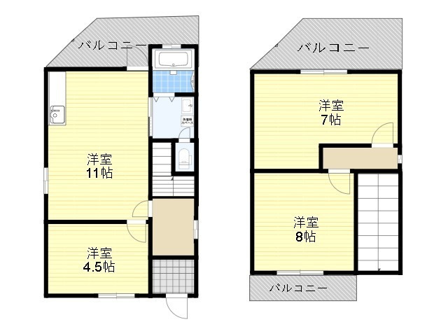 東羽衣６丁目貸家の間取り