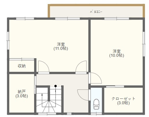 中古一戸建て　川越市石田の間取り|２F間取