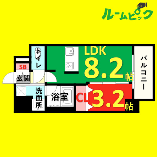 メイクス今池02　名古屋市賃貸　仲介手数料無料の間取り