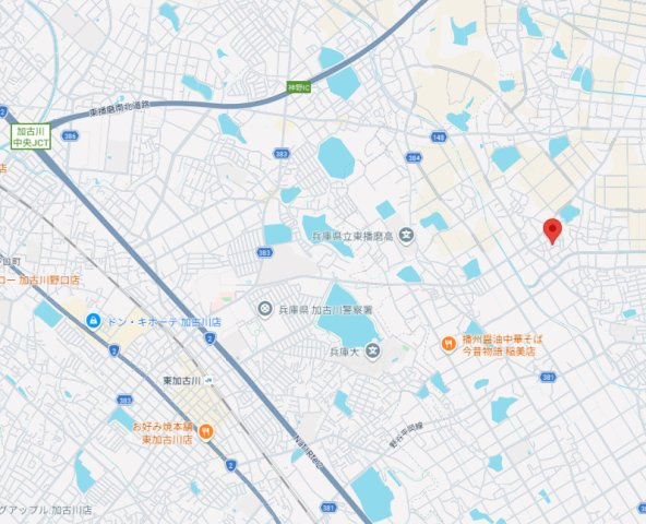 加古郡稲美町中村　土地の地図
