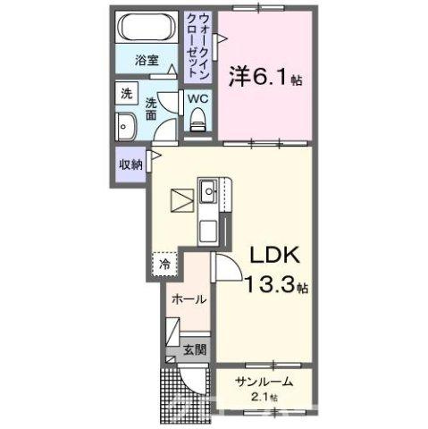 ひまわり柞田　Ｃの間取り
