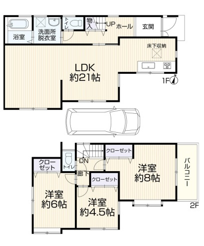 宝塚市中州　中古一戸建ての間取り