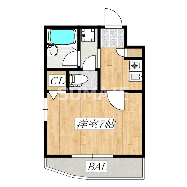 フラットワンの間取り|間取りです。