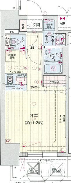 プレサンス扇町駅前の間取り