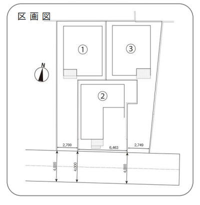 茅ケ崎市赤松町　新築戸建　全3棟３号棟の区画図