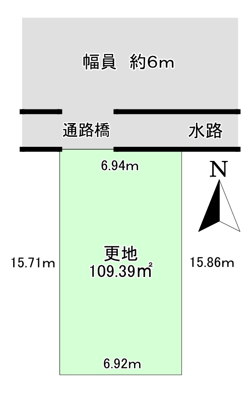 売地　橿原市新口町の土地図|土地面積:109.39ｍ2