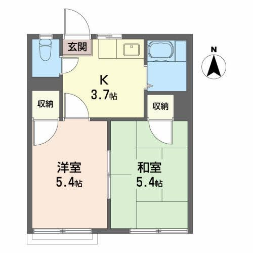 朝日ヶ丘ハイツ Ｂの間取り