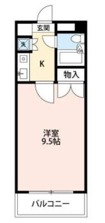 【間取り】 | ゆとりある約9.5帖のフローリングのお部屋