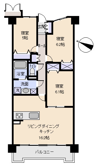 シャルマンコーポ三島の間取り