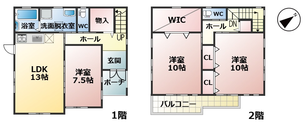 甲賀市水口町山中古戸建の間取り