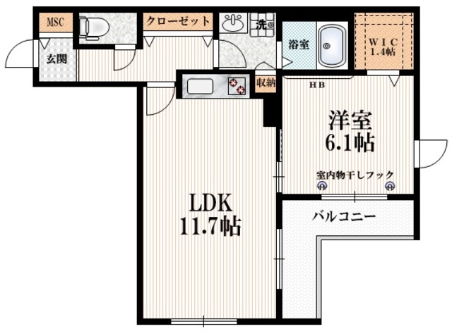 グランデュール SKTの間取り|角部屋二面採光