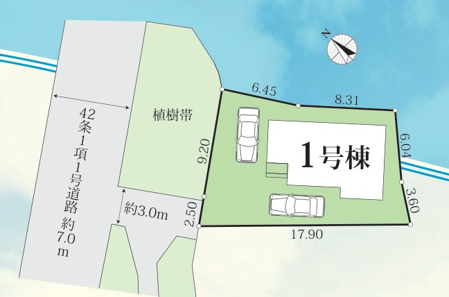 泉区和泉町 新築戸建 5780万円の区画図