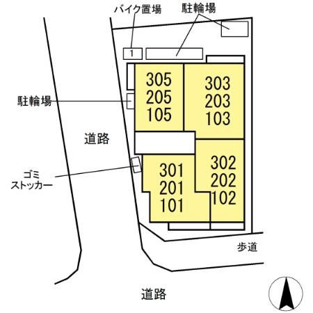 グラナーデ南田中の区画図