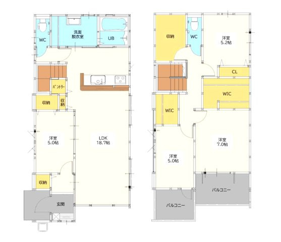 佐賀市八丁畷町1期　2号棟の間取り