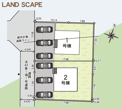 【区画図】 | Cradle garden　米沢市下花沢第１　２号棟