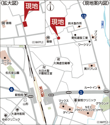 【地図】 | Cradle garden　米沢市下花沢第１　２号棟
