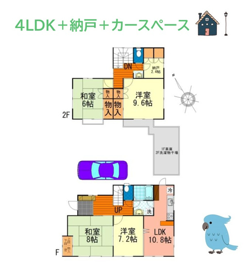 【間取り】 | 4ＳＬＤＫのファミリーにもぴったりなゆとりある間取り◎ご家族それぞれの居室を確保しながら、収納スペースも備えています！