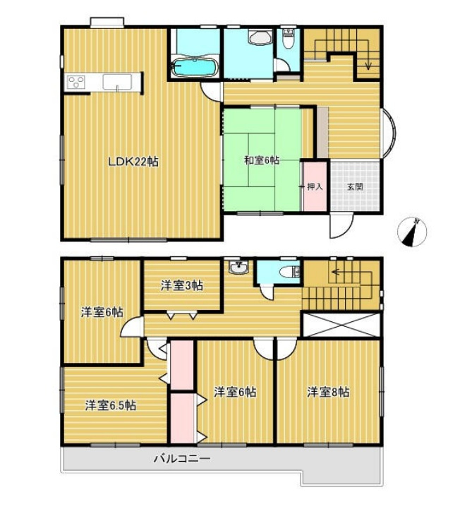 泉区池の谷 中古戸建 6580万円の間取り