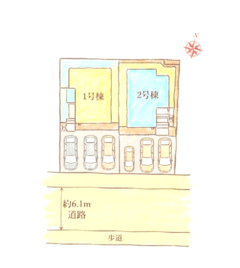 福岡市西区野方５丁目の新築一戸建の区画図