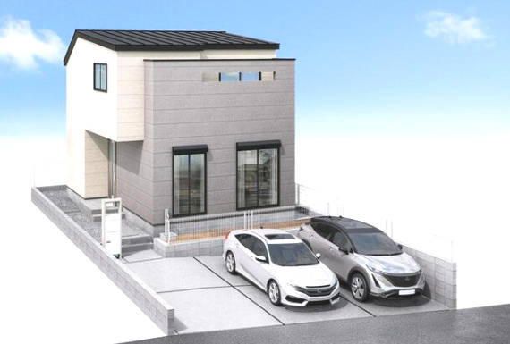 福岡市西区野方５丁目の新築一戸建の外観パース|【外観パース】