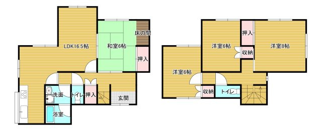美加の台貸家の間取り
