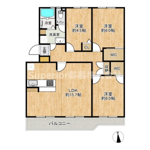 【中古マンション】膳所ハイツ9号棟の間取り