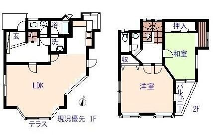 松戸市久保平賀貸家の間取り