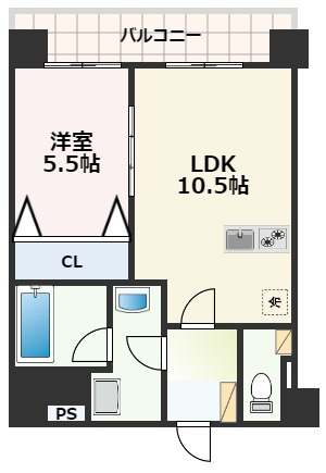熊本市南区近見１丁目の賃貸マンションの間取り