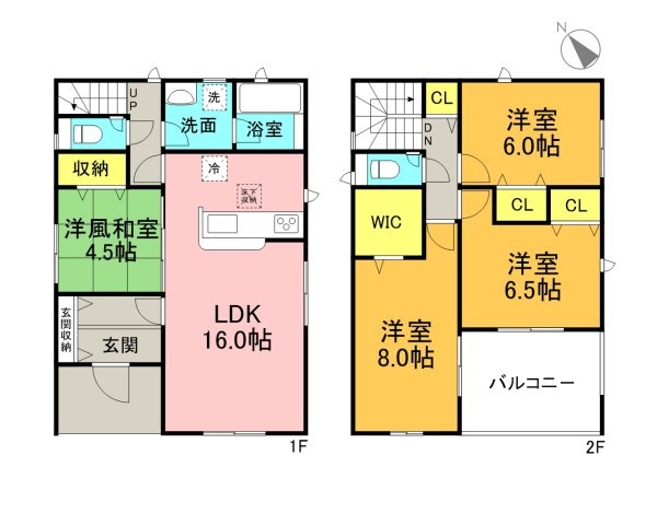 高浜市神明町第6　新築戸建＜5号棟＞の間取り|4LDK+WIC