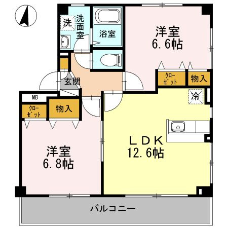 ドエルモトハシクレールの間取り