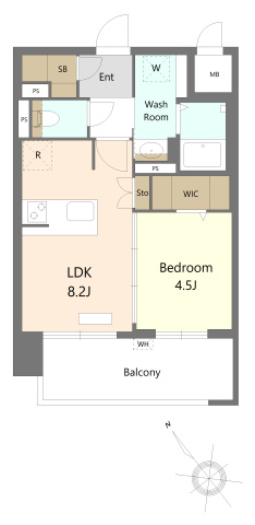 S-RESIDENCE博多駅東awesomeの間取り