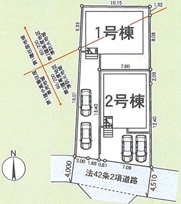 【区画図】 | 平塚市纒１丁目　全２棟　新築住宅