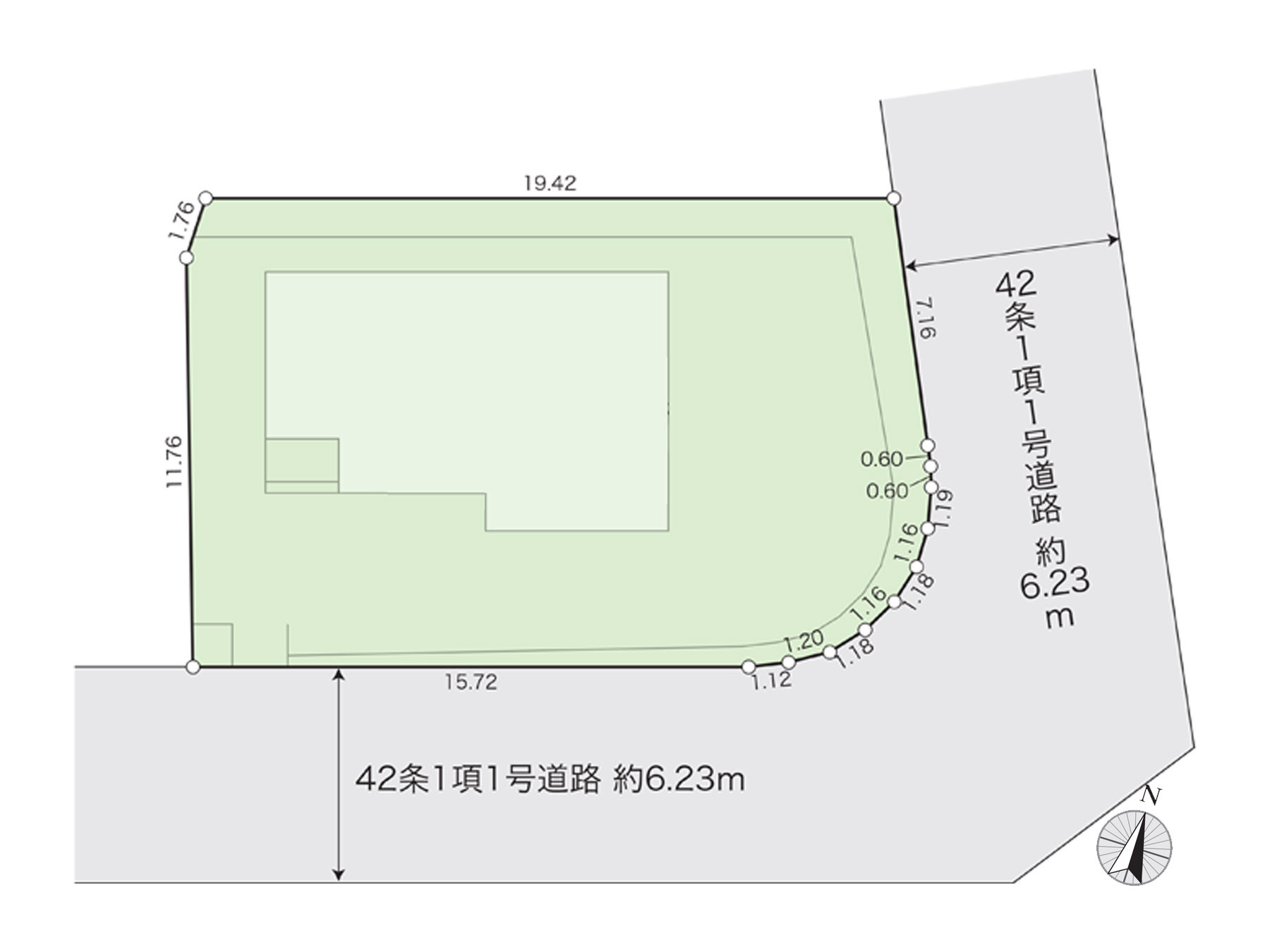 奈良市帝塚山１丁目の売地の土地図