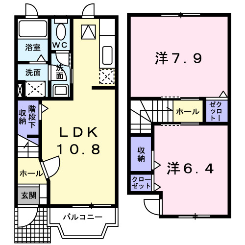 シャン・ド・フルールＡの間取り|間取図