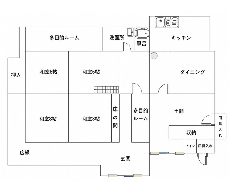 住宅付店舗戸建　兵庫県丹波篠山市中野の間取り