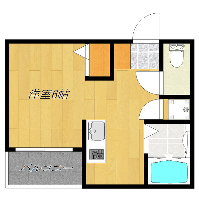 アシスト十条マンションの間取り|☆ワンルームの間取りになります☆