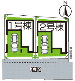 大阪市西成区玉出東　新築一戸建ての区画図|全２区画