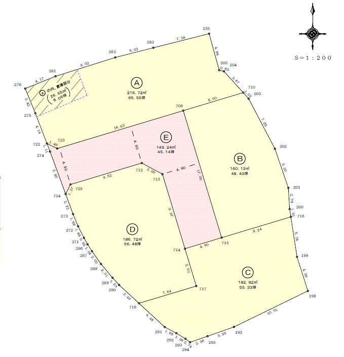 福井町　建築条件なし　売土地　D号地（全4区画）　
