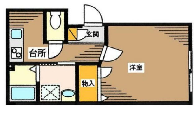 アクティ池上の間取り|間取り　1Kバストイレ別独立洗面台付