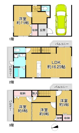 大阪市鶴見区茨田大宮3丁目の間取り