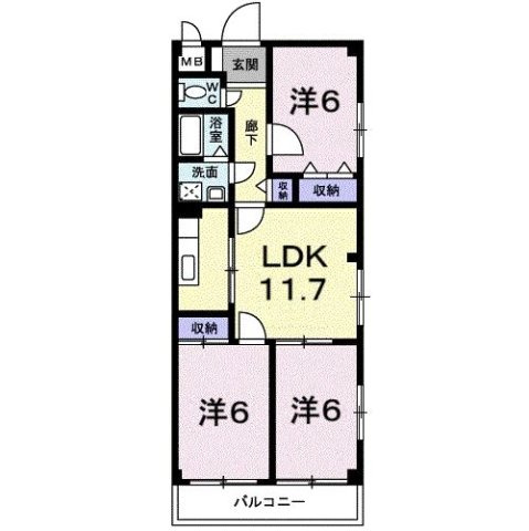 サンスコーレ弐番館の間取り