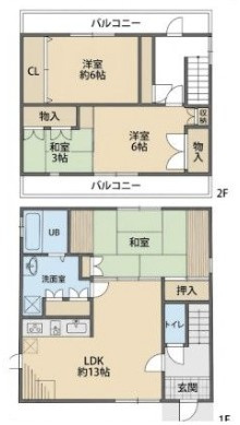 【間取り】 | 南区皿山4丁目戸建