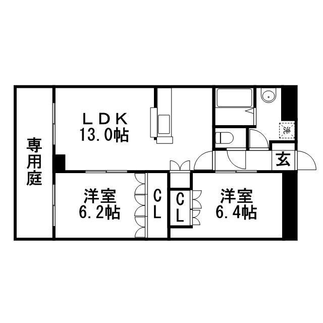 福津市津屋崎７丁目のアパートの間取り