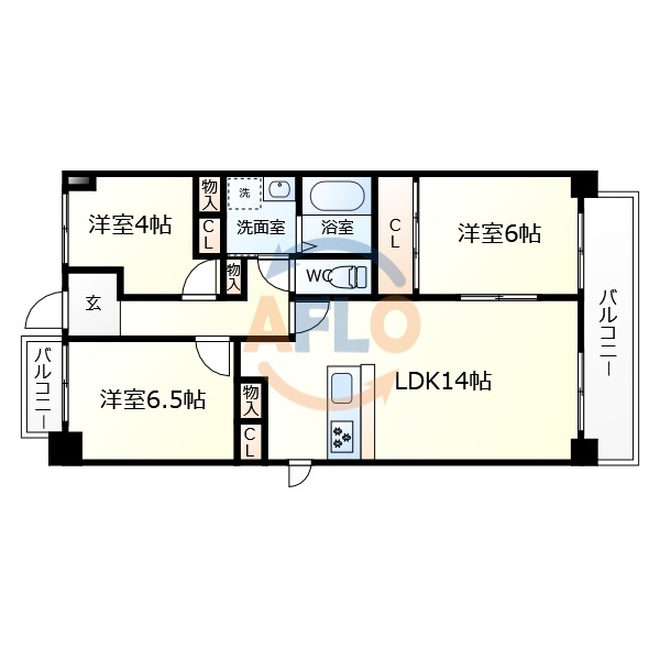 グランブルー宿屋町　錦西小学校区の間取り|グランブルー宿屋町