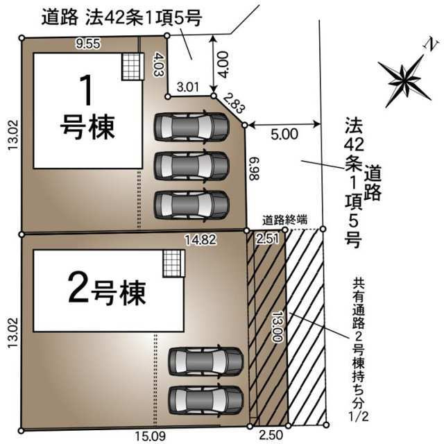 クレイドルガーデン防府市新田 第8の区画図