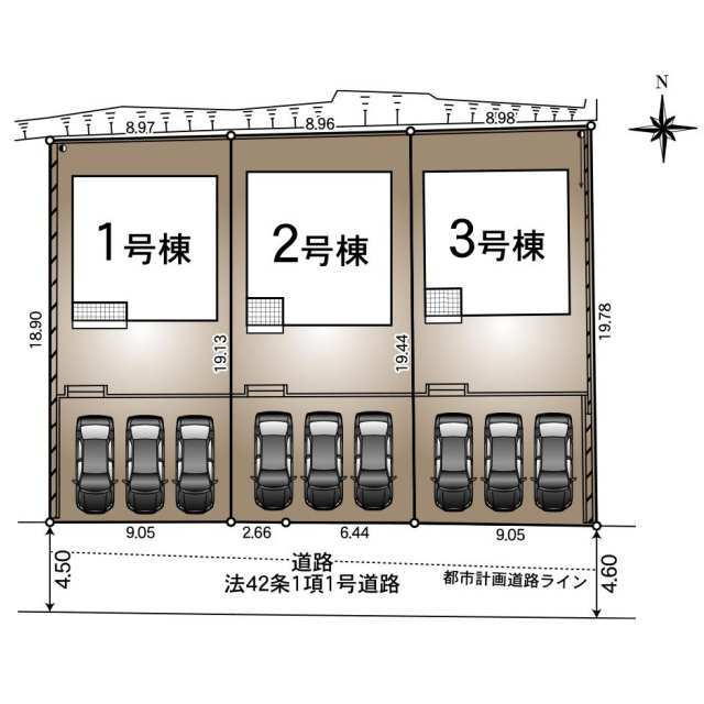 クレイドルガーデン周南市温田第1　1号棟の区画図