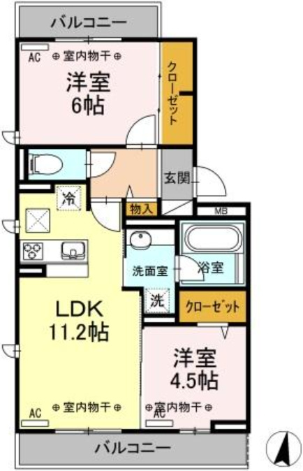 キャトルセゾンAの間取り