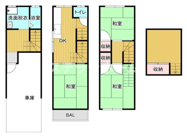 鴫野西5　中古戸建の間取り|4階建ての戸建です