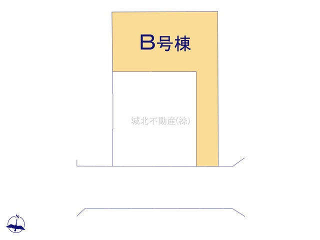 練馬区大泉学園町8丁目 全2棟 B号棟の区画図|土地面積140.36㎡ カースペースには2台駐車可能です