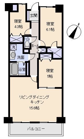 シャルマンコーポ鮎壺の間取り